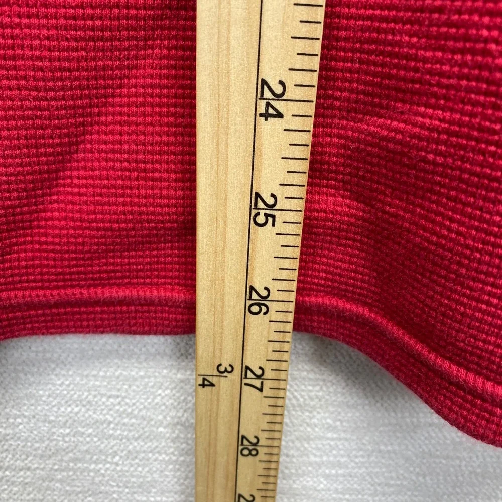 Polo Ralph Lauren Mens Large Red Waffle Knit Thermal‎ Long Sleeve Crewneck Shirt